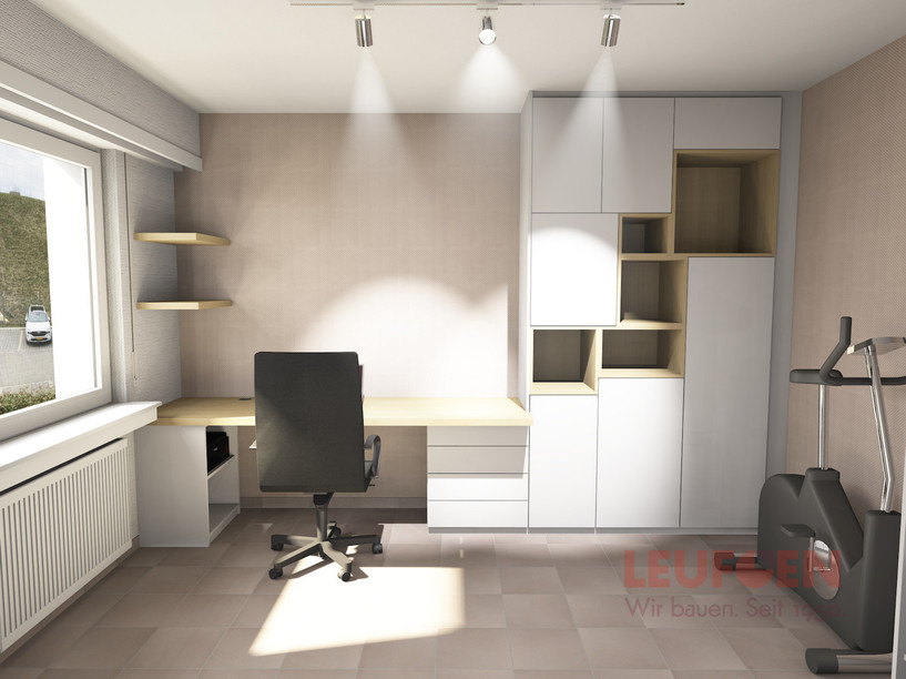 A vendor provided this illustration of a revamped home office to Geeta Rajaraman and her husband prior to commencing work. Photo provided by Geeta Rajaraman