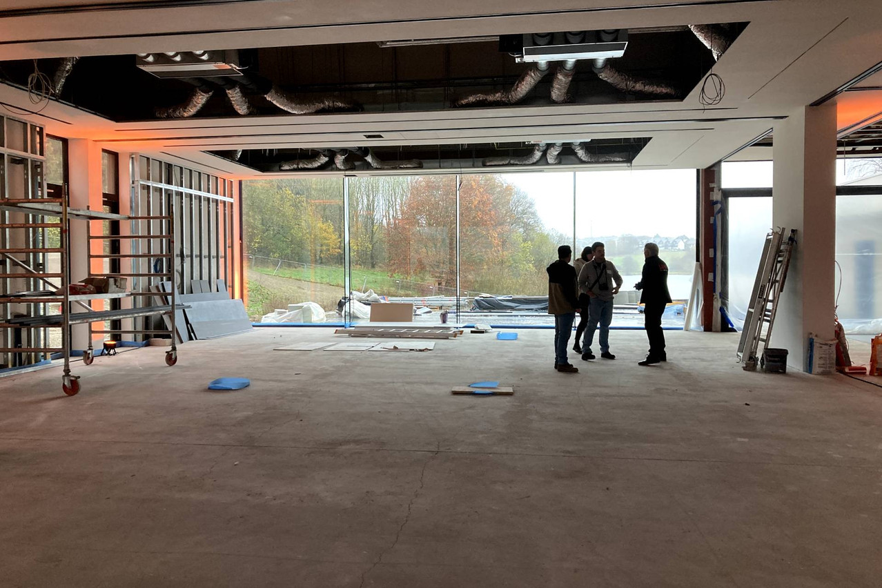 The seminar room, which is still being renovated, can be divided into four modular areas. Photo: Céline Coubray