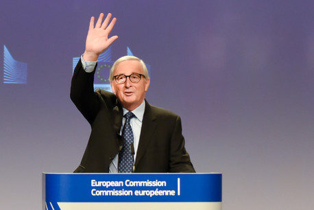 Fin novembre, Jean-Claude Juncker se prête au jeu d’une dernière conférence de presse en tant que président de la Commission européenne. (Photo: Commission européenne)