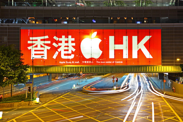 Apple a rencontré un repli de ses ventes en Chine continentale, à Taiwan et à Hong Kong, notamment en raison de coûts de produits plus élevés que ses concurrents chinois tels que Huawei. (Photo: Shutterstock)