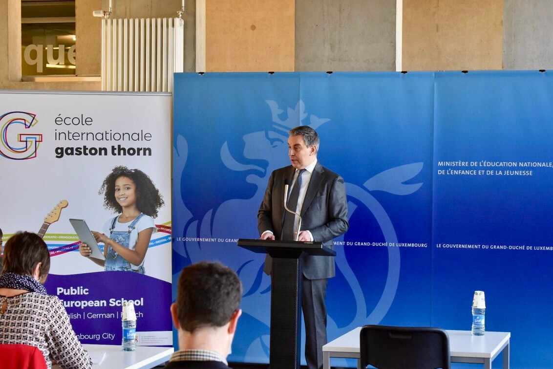 “Capacity cannot be regarded as an absolute and unchanging figure from one year to the next,” said Education Minister Claude Meisch, who attended an event at école internationale Gaston Thorn around its 2022 opening. Photo: Paperjam archive