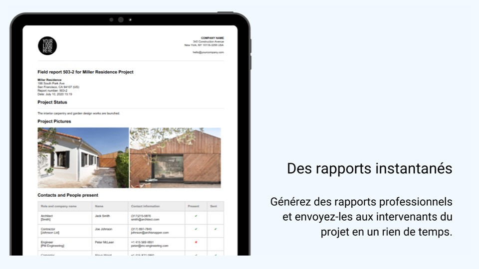 Des rapports instantanés ArchiSnapper