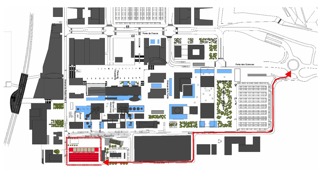 Implantation et accès du chantier sur le site de la Cité des Sciences à Belval. (Illustration: Fonds Belval)