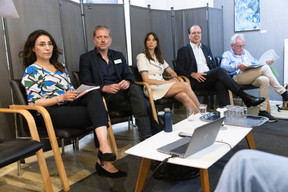 Sonia Chikh M’Hamed (ESSCA School of Management), James Monnat (Foundry Europe), Adriana Balducci (Innpact), Hakan Lucius (EIB), Marc Elvinger (Friendship International) at the CSRD conference held on 20 June. Photo: Guy Wolff/Maison Moderne