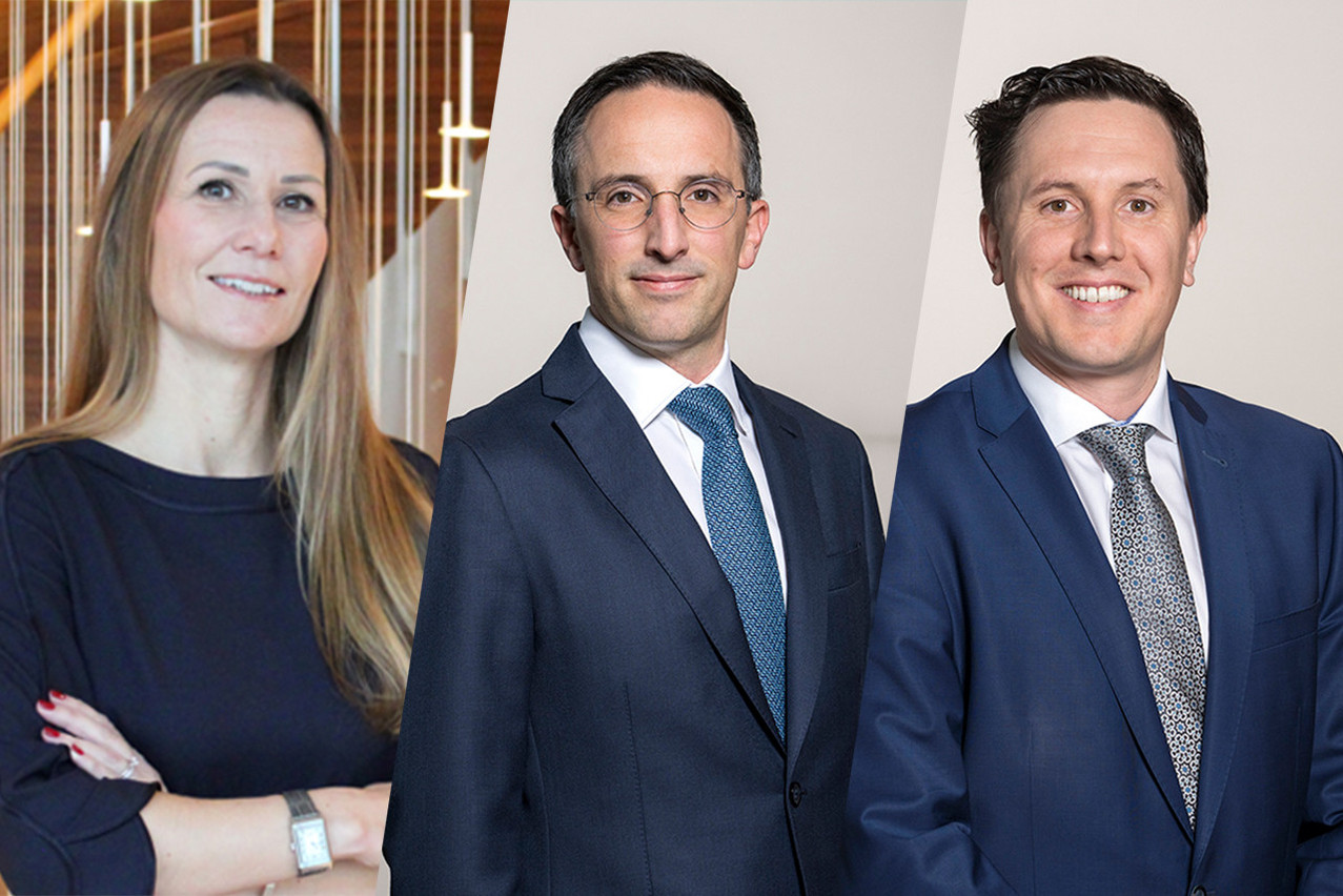 From left to right: Constanze Jacobs is head of Arendt’s new Frankfurt office and a specialist in investment funds; Philipp Jost is coordinator for the German market and tax law partner; Dominik Pauly is coordinator for the German market and finance and capital markets partner Photos: Arendt. Montage: Maison Moderne