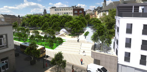 Le parc de la place Léopold tel qu’il sera à partir d’août 2024. (Photo: ville d’Arlon)