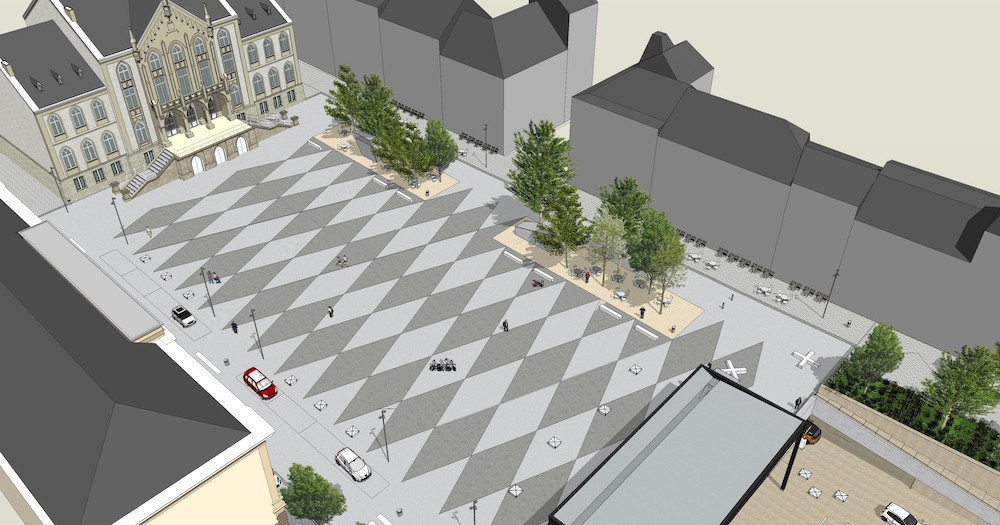 La place Léopold telle qu’elle sera à partir d’août 2024.  (Photo: ville d’Arlon)