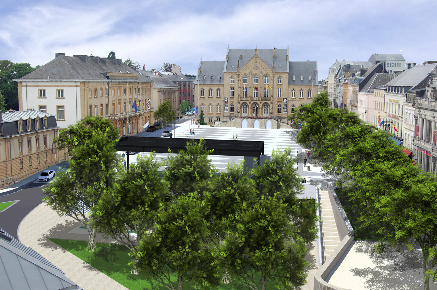 La place Léopold telle qu’elle sera à partir d’août 2024. (Photo: ville d’Arlon)