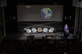 Adriano Picinati di Torcello gave introductory remarks during the 15th Deloitte Private Art & Finance Conference, which took place on Tuesday 21 November 2023. Photo: Romain Gamba/Maison Moderne