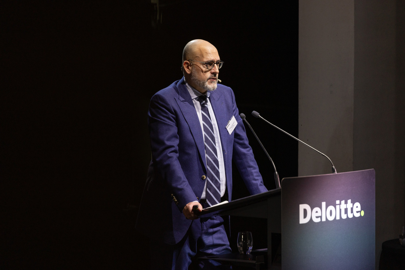 Adriano Picinati di Torcello gave introductory remarks during the 15th Deloitte Private Art & Finance Conference, which took place on Tuesday 21 November 2023. Photo: Romain Gamba/Maison Moderne