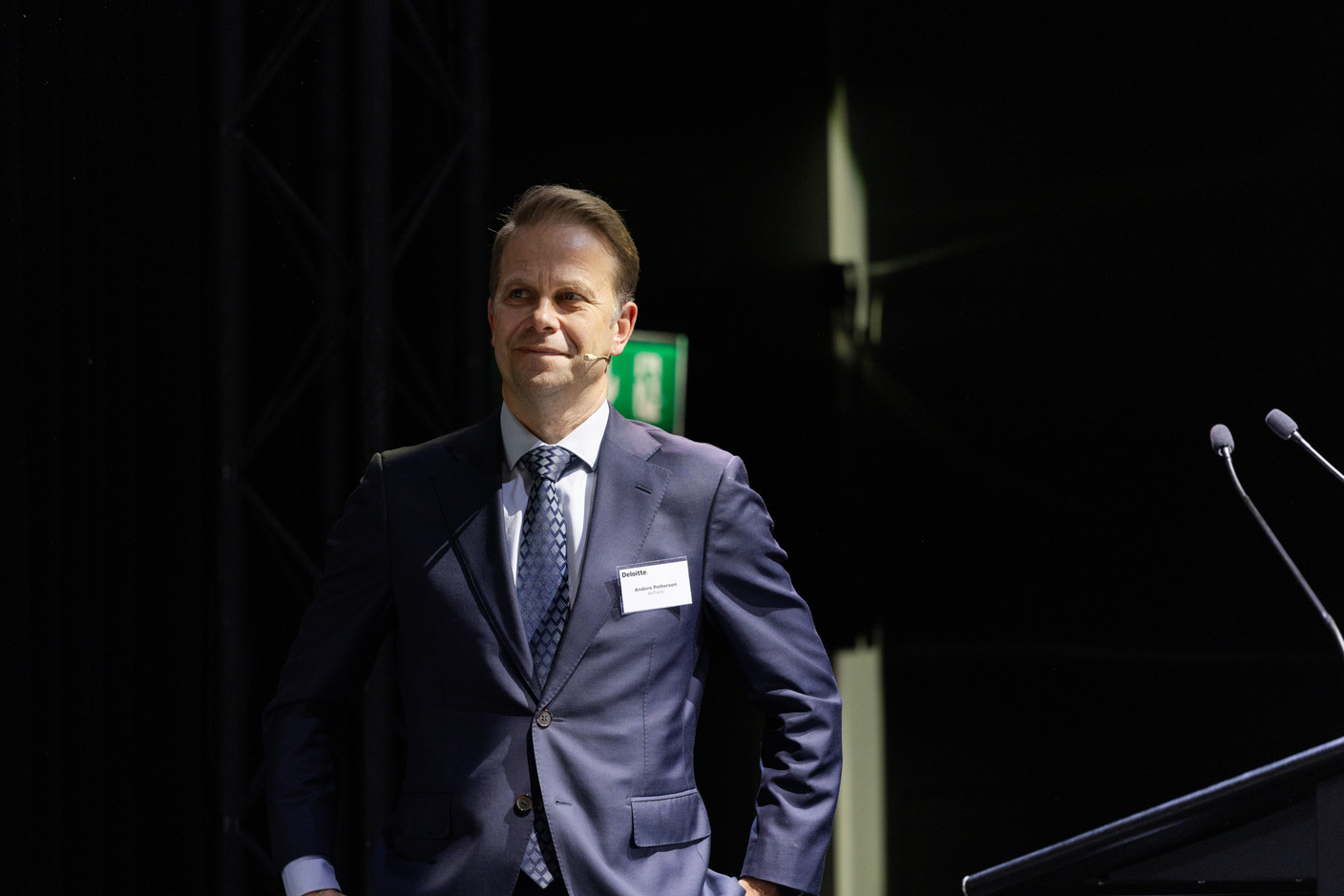 Anders Petterson (ArtTactic) presented the 8th edition of the Deloitte Private & ArtTactic Art & Finance report during the 15th Deloitte Private Art & Finance Conference, which took place on Tuesday 21 November 2023. Photo: Romain Gamba/Maison Moderne