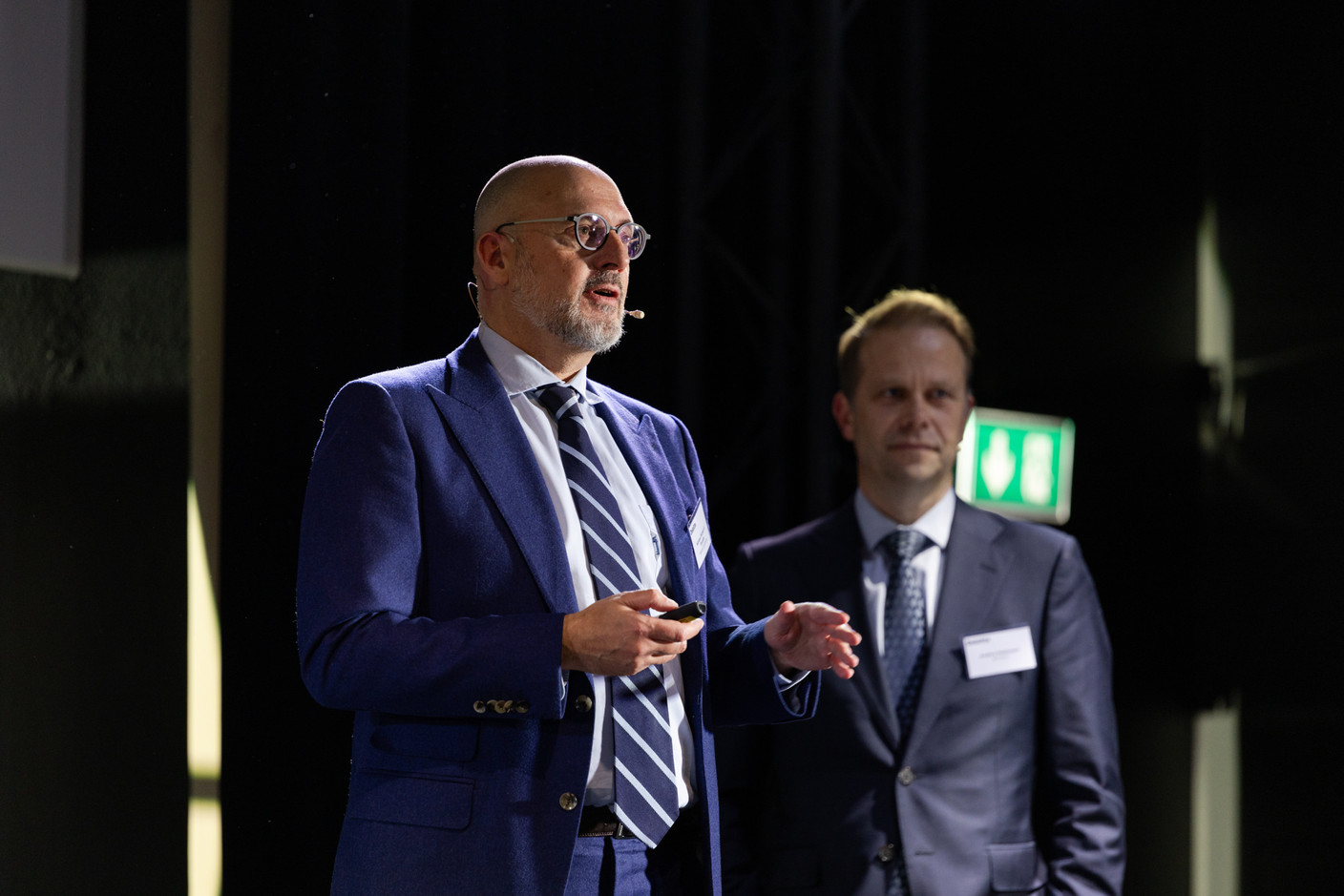 Adriano Picinati di Torcello (Deloitte Luxembourg) and Anders Petterson (ArtTactic) presented the 8th edition of the Deloitte Private & ArtTactic Art & Finance report during a conference on Tuesday 21 November 2023. Photo: Romain Gamba/Maison Moderne