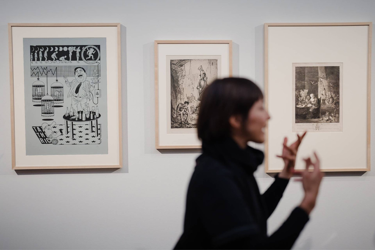 Julie Wagener has produced lithographs that echo an old collection of engravings. Photo: Marion Dessard