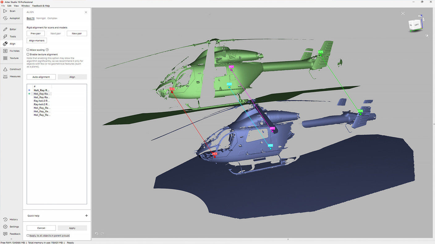 The two sets of images were then reconciled in the Artec 3D studio. (Photo: Artec 3D)