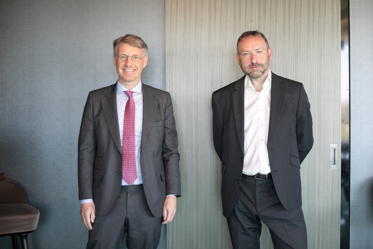 Wim de Ruijter, head of Benelux, and Stuart Dunbar, partner at Baillie Gifford, an investment firm with £223bn in assets under management, seen during an interview in Luxembourg. Photo: Matic Zorman / Maison Moderne