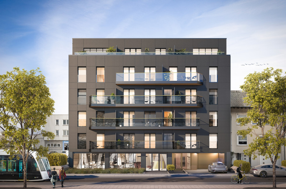 The front facade of the Atlas residence will be covered in expanded metal. Illustration: Architecture et Environnement