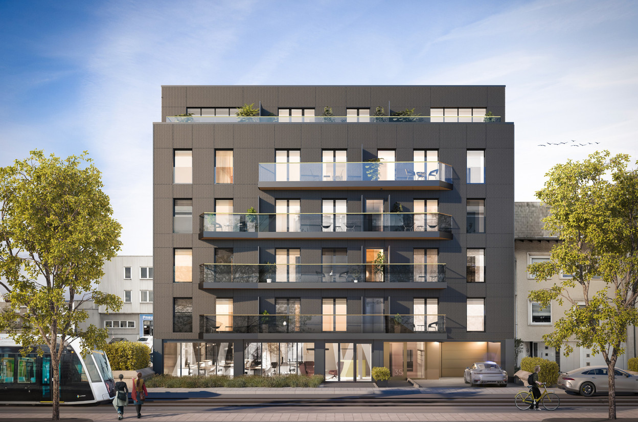 The front facade of the Atlas residence will be covered in expanded metal. Illustration: Architecture et Environnement