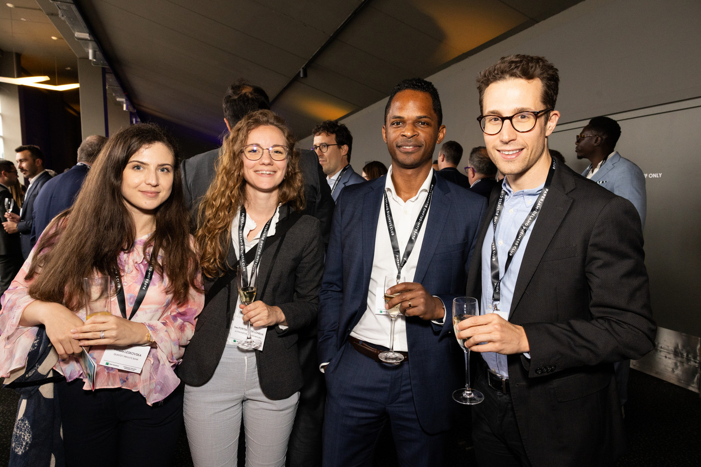 Mihaela Leskovska (Quintet Private Bank), Inès Fortemps de Loneux (Acfin Partners Luxembourg) et Christophe Pompee (Gama ventures). (Photo: Eva Krins/Maison Moderne)