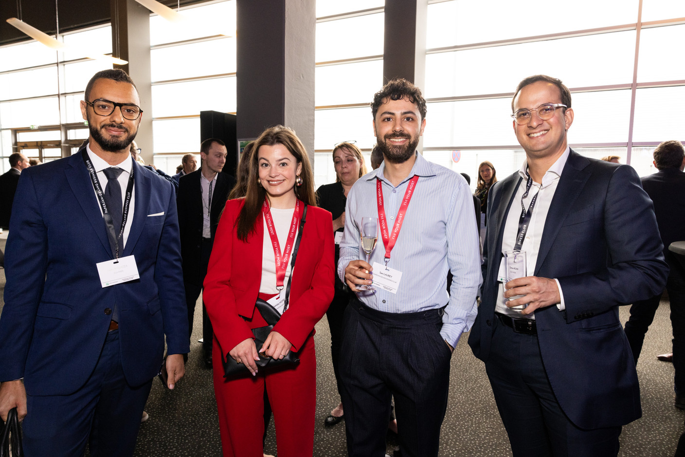 Amin Bouazza (DLA Piper Luxembourg), Ophélie Moreau (Maison Moderne), Sam Laurey (Paperjam+Delano Business Club) et Emre Akan (DLA Piper Luxembourg). (Photo: Eva Krins/Maison Moderne)