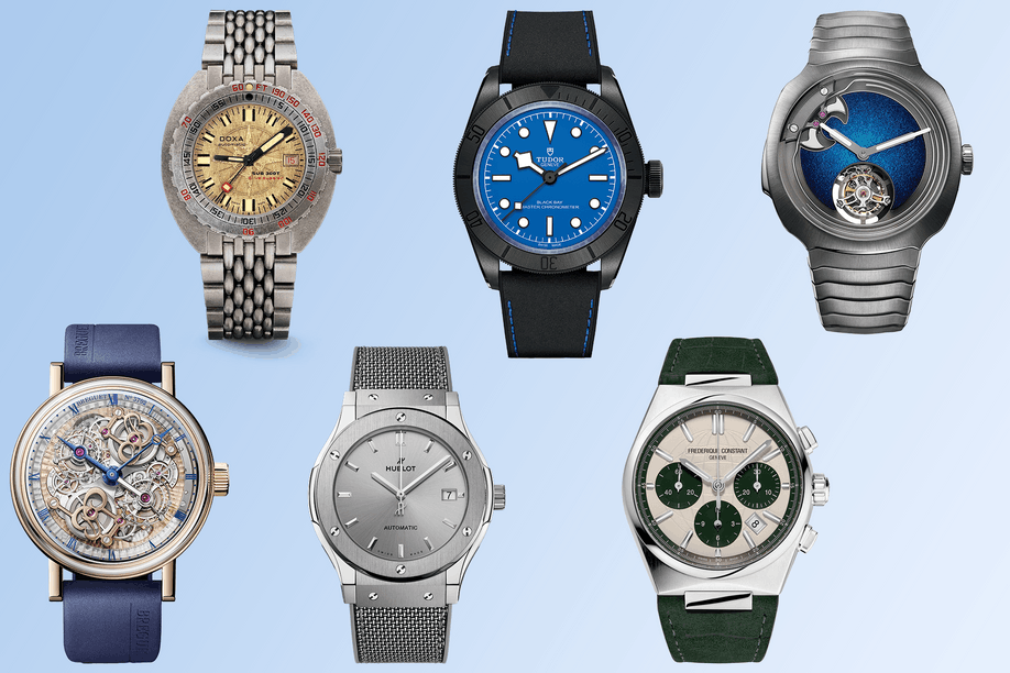 October 2024's selection of wristwatches. Montage: Maison Moderne