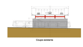 Coupe du pont avant travaux. ((Illustration: Schroeder & Associés))