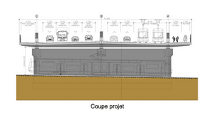 Coupe du pont après travaux. ((Illustration: Schroeder & Associés))