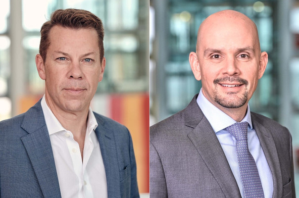 Pour Steven Libby, responsable Asset & Wealth Management pour l’Europe, le Moyen-Orient et l’Afrique chez PwC, et Michael Delano, responsable Asset & Wealth Management chez PwC Luxembourg, l’Europe et le Luxembourg ont une carte à jouer de trois révolutions en cours. (Photos: PwC/Photomontage: Paperjam)