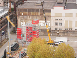 En seulement quelques jours, on voit déjà apparaître la forme du bâtiment. ((Photo: Fonds Belval) )