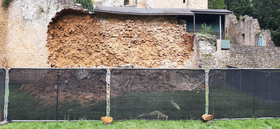 A wall that forms part of the fortified castle ruins collapsed on 30 July Photo: MCULT
