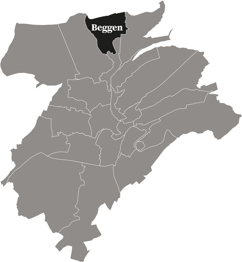 Beggen is in the north of the capital.  Map: Shutterstock/Maison Moderne