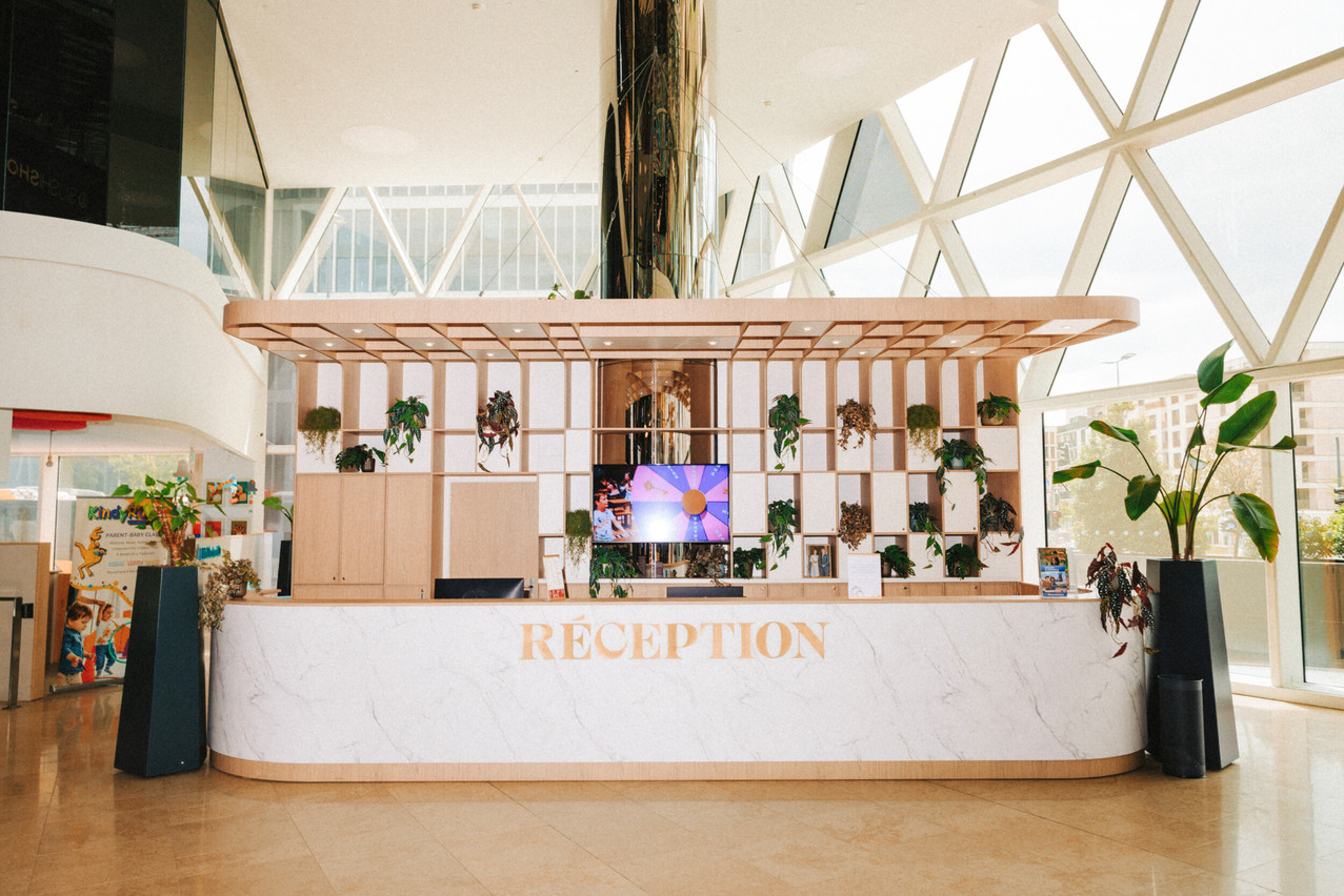 The reception area is a real point of reference for visitors. (Photo: Julian Pierrot/Paperjam)