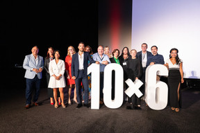 Pedro Castilho (Verbalius), Stéphanie Kitoskis (Paperjam Club), Diana Senanayake (IQ-EQ), Irene Mäkelä-Brunnekreef (Finland Chamber of Commerce), Adrien Rincheval (PM-International), Sandrine Lingom (O2Continents), Joel Walker (The Knowledge Group), Magali Braff (Luxfly Indoor Skydive), Elisa Alonso Sanz (Kneip), Cyrielle Piezanowski (BGL BNP Paribas), Kaisu Christie (EIB), Stephan Gehmacher (Philharmonie Luxembourg), Pablo Calla (Maana Electric) and Diane Tea (B-Green). Photo: Eva Krins/Maison Moderne