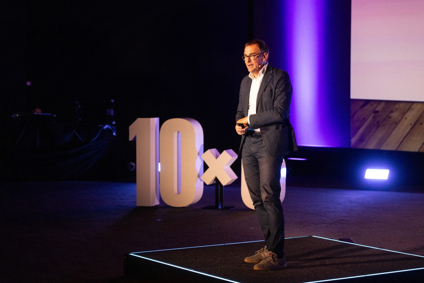 Stephan Gehmacher (Philharmonie Luxembourg), speaking at the 10x6 Expat Rockstars event organised by the Paperjam Club at Kinepolis Kirchberg, 19 September 2024. Photo: Eva Krins/Maison Moderne