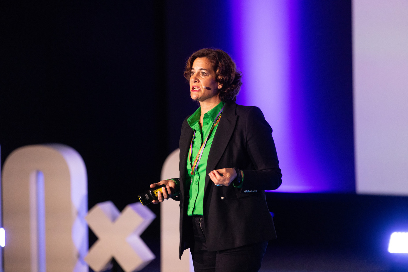 Elisa Alonso Sanz (Kneip), speaking at the 10x6 Expat Rockstars event organised by the Paperjam Club at Kinepolis Kirchberg, 19 September 2024. Photo: Eva Krins/Maison Moderne