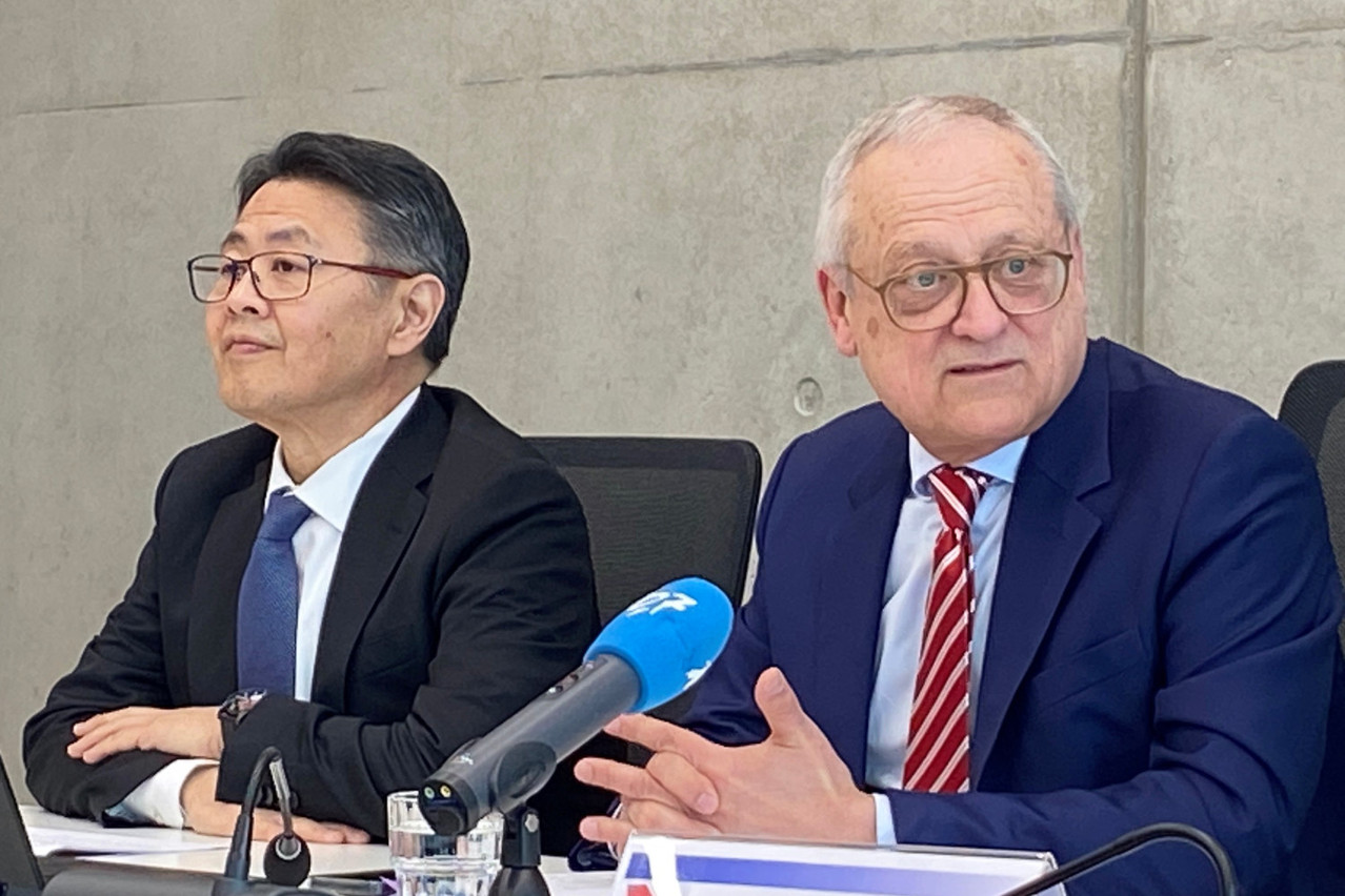 Le CEO de Cargolux, Richard Forson, et le président du conseil d’administration, Tom Weisgerber, ont présenté un bilan positif pour le bénéfice, à l’aune d’une nouvelle ère pour la compagnie cargo. (Photo: Maison Moderne)