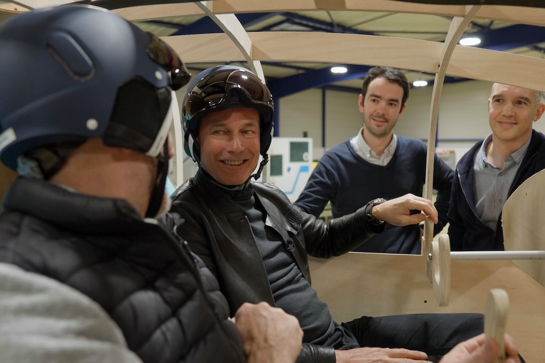 In his cockpit of seven cubic metres, Bertrand Piccard will share swivel seats, a bunk, a chart table and exercise aids designed to promote blood circulation with his co-pilot. PHoto: Climate Impulse