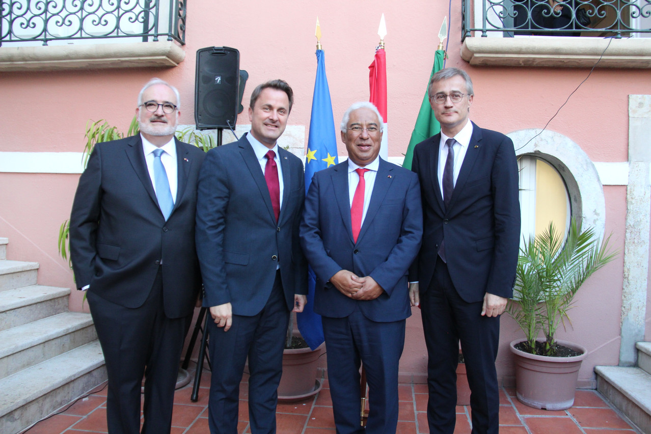 Jean-Jacques Welfring, ambassadeur du Luxembourg au Portugal; Xavier Bettel, Premier ministre; Antonio Costa, Premier ministre portugais; Félix Braz, ministre de la Justice. (Photo: ME)