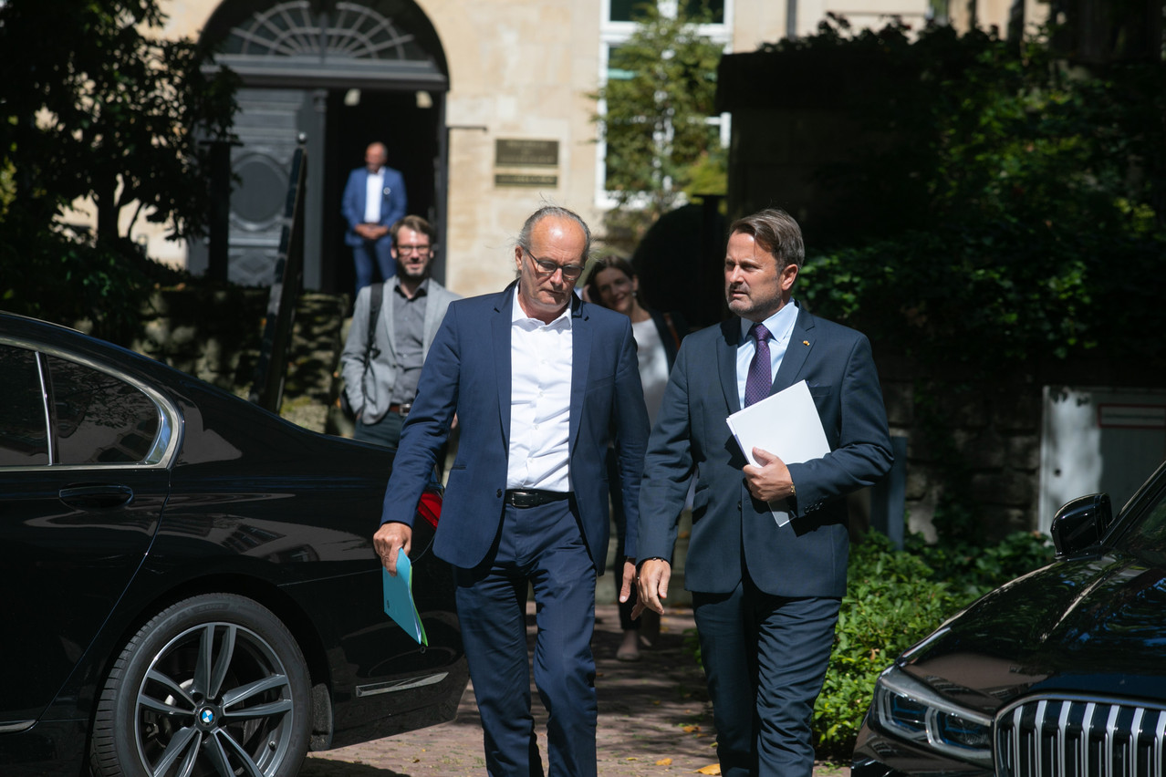 Xavier Bettel and Claude Turmes briefly presented the state’s agenda to discuss the ongoing crisis in the next few weeks. Matic Zorman / Maison Moderne