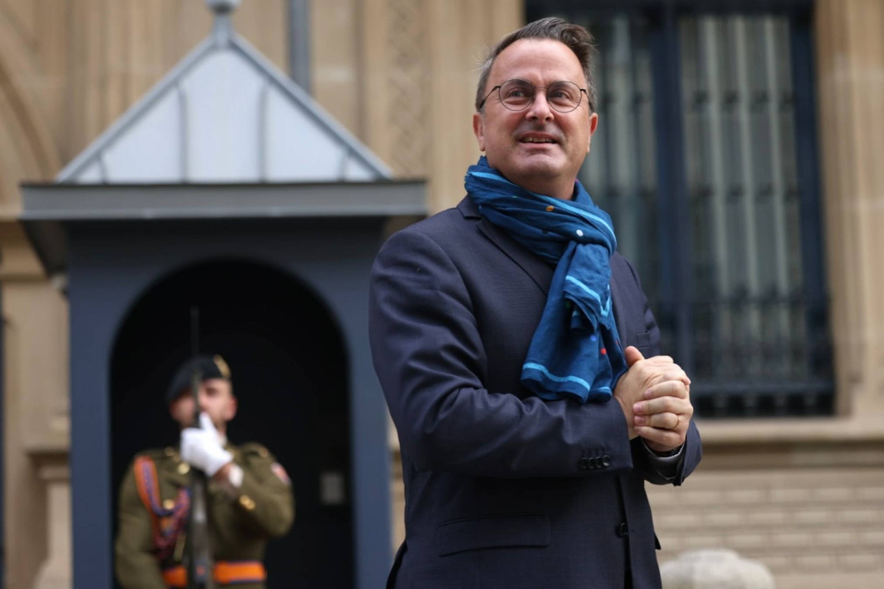 Xavier Bettel, the outgoing prime minister (DP), went the Grand Ducal Palace to officially resign, 9 October 2023. Photo: Guy Wolff