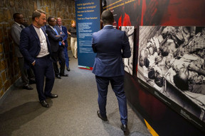 Luxembourg prime minister Xavier Bettel at the Rwanda genocide memorial   Ministry of State /Directorate for Development Cooperation and Humanitarian Affairs