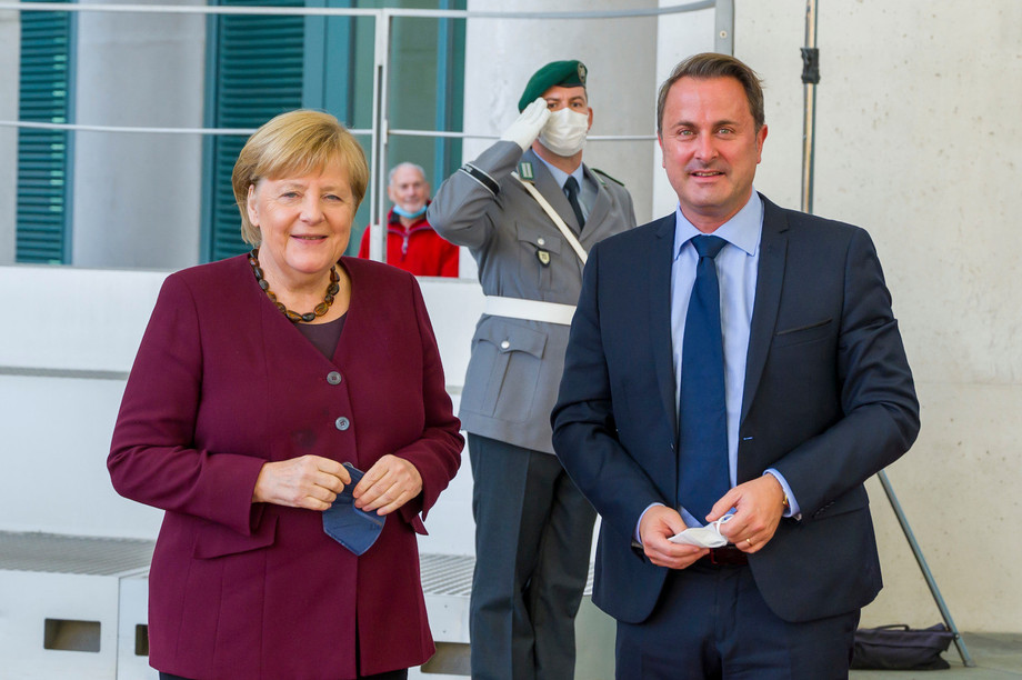 German chancellor Angela Merkel and Luxembourg’s Xavier Bettel met in Berlin on 18 October Photo: SIP / Jean-Christophe Verhaegen