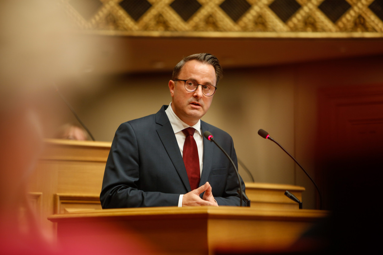 Prime minister Xavier Bettel, pictured during his state of the nation address on 12 October Photo: Romain Gamba / Maison Moderne
