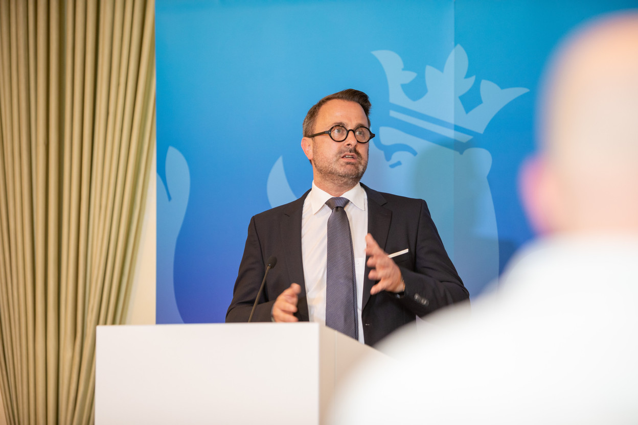 Xavier Bettel, the prime minister, could be released from hospital as soon as 8 July 2021. He tested positive for covid-19 last week following an EU summit. Library picture: Xavier Bettel is seen speaking at a press conference, 2 June 2021. Romain Gamba / Maison Moderne