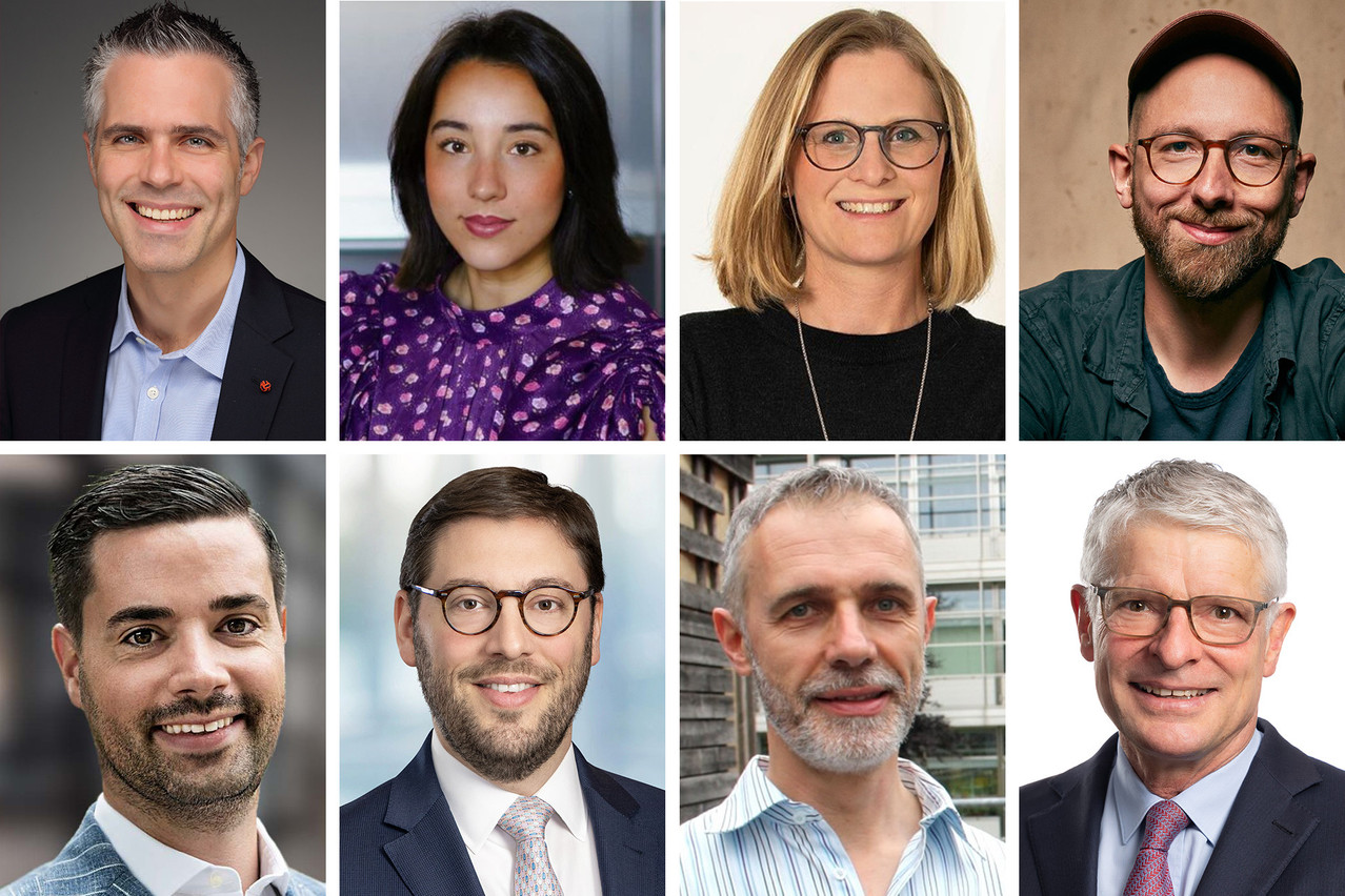 Top to bottom, l to r: Patrick Augustin, Liz Breuer, Isabelle Crauser, Jeff Desom, Christian Jung, Bob Rivollier, Carlo Thilgen and Pierre-Sebastien Thill. Photos: Handout, CMS Francis Lefebvre Avocats, Marie Romanova, Emily Sandifer, Owen Egan. Montage: Maison Moderne