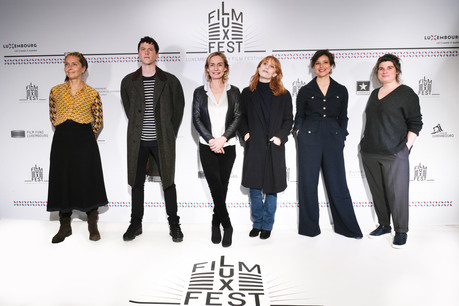 Le jury international (d e gauche à droite ) : Christina Schaffer, Finnegan Oldfield, Sandrine Bonnaire, Lolita Chammah, Mounia Meddour et Marie-Ange Luciani – Absent : Gilles Marchand . (Photo: Olivier Vigerie)