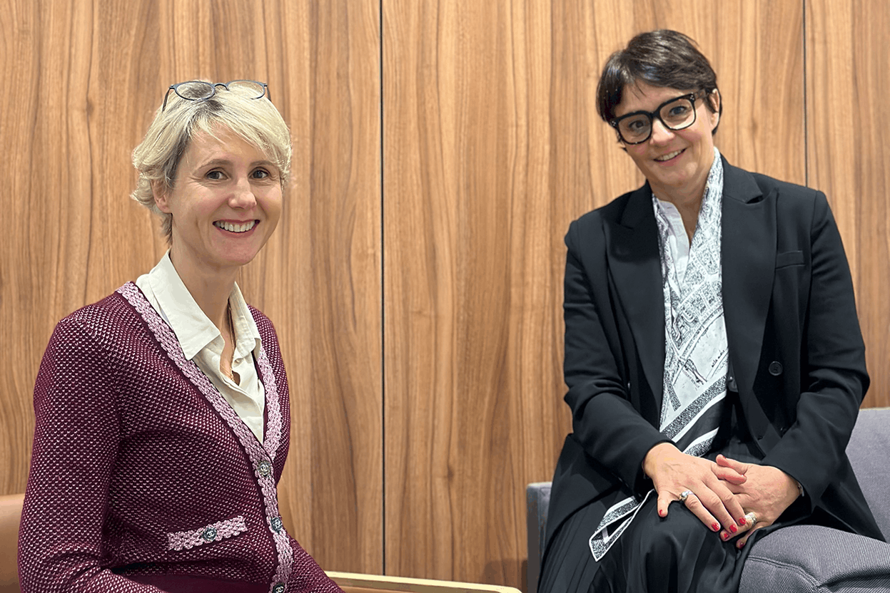 On the left Isabelle Lebbe, Partner at Arendt, and on the right Carole Houpert, Director at Arendt Institute. Arendt