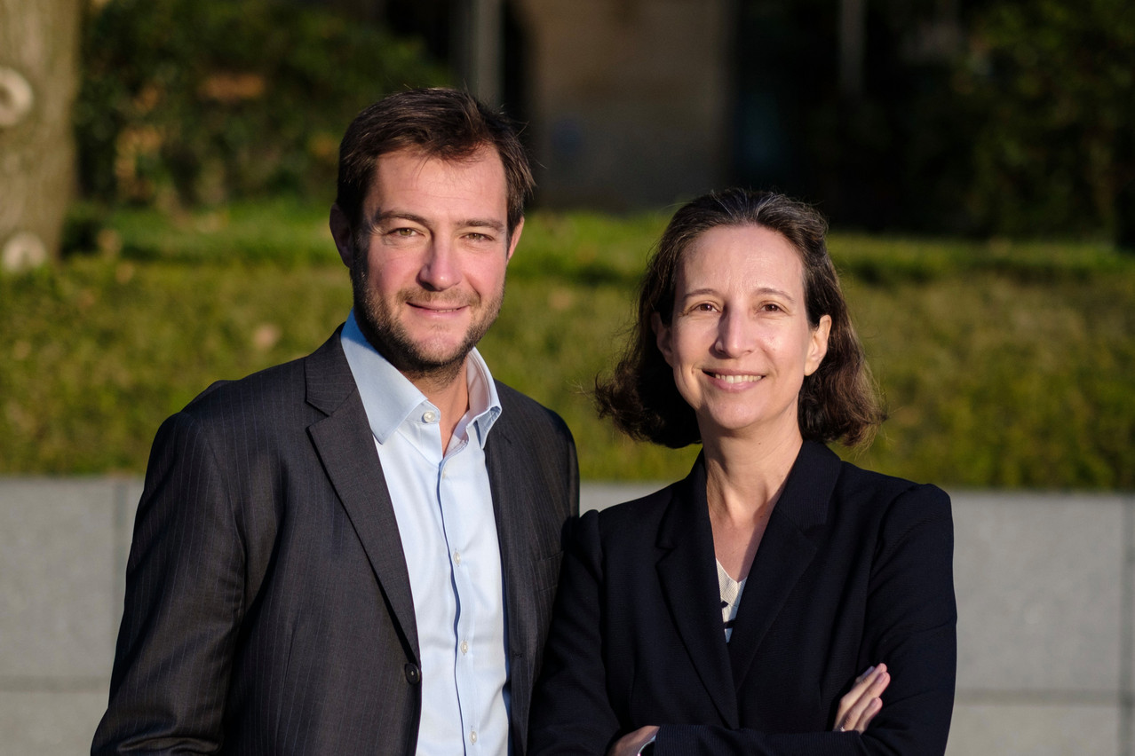 Nicolas Crochet, co-CEO and co-founder of Funds For Good, on the left, and Fanny Nosetti-Perrot, CEO of Banque de Luxembourg Investments, on the right. Photo: Banque de Luxembourg Investments