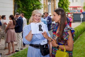 Silhouette Sarah (left), Angela Ortiz Munoz (right), seen at the British-Luxembourg Society summer reception, 29 June 2023. Photo: BLS