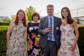 (left to right) Louise Benjamin, Jacqueline Spence, Darren Robinson and Amela Skenderovic, seen at the British-Luxembourg Society’s annual summer reception, held at the official residence of British ambassador Fleur Thomas, 29 June 2023. Photo: BLS