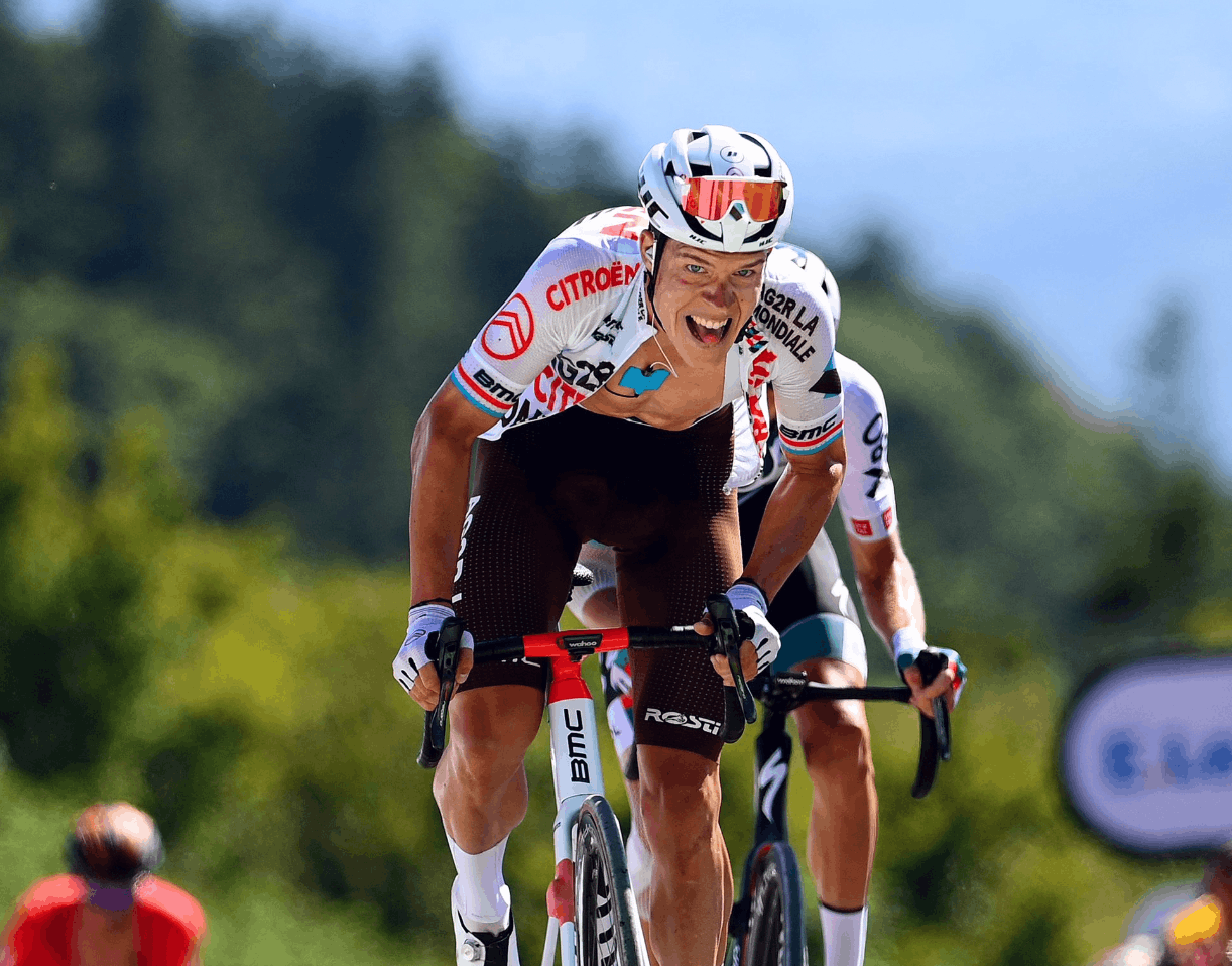 Bob Jungels a parfaitement géré ses efforts pour remporter la neuvième étape. (Capture d’écran)